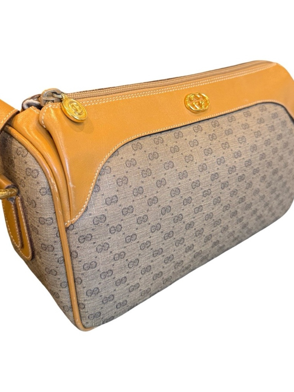 Gucci Brown/Tan Micro GG Canvas and Leather Crossbody Bag - Picture 7 of 17